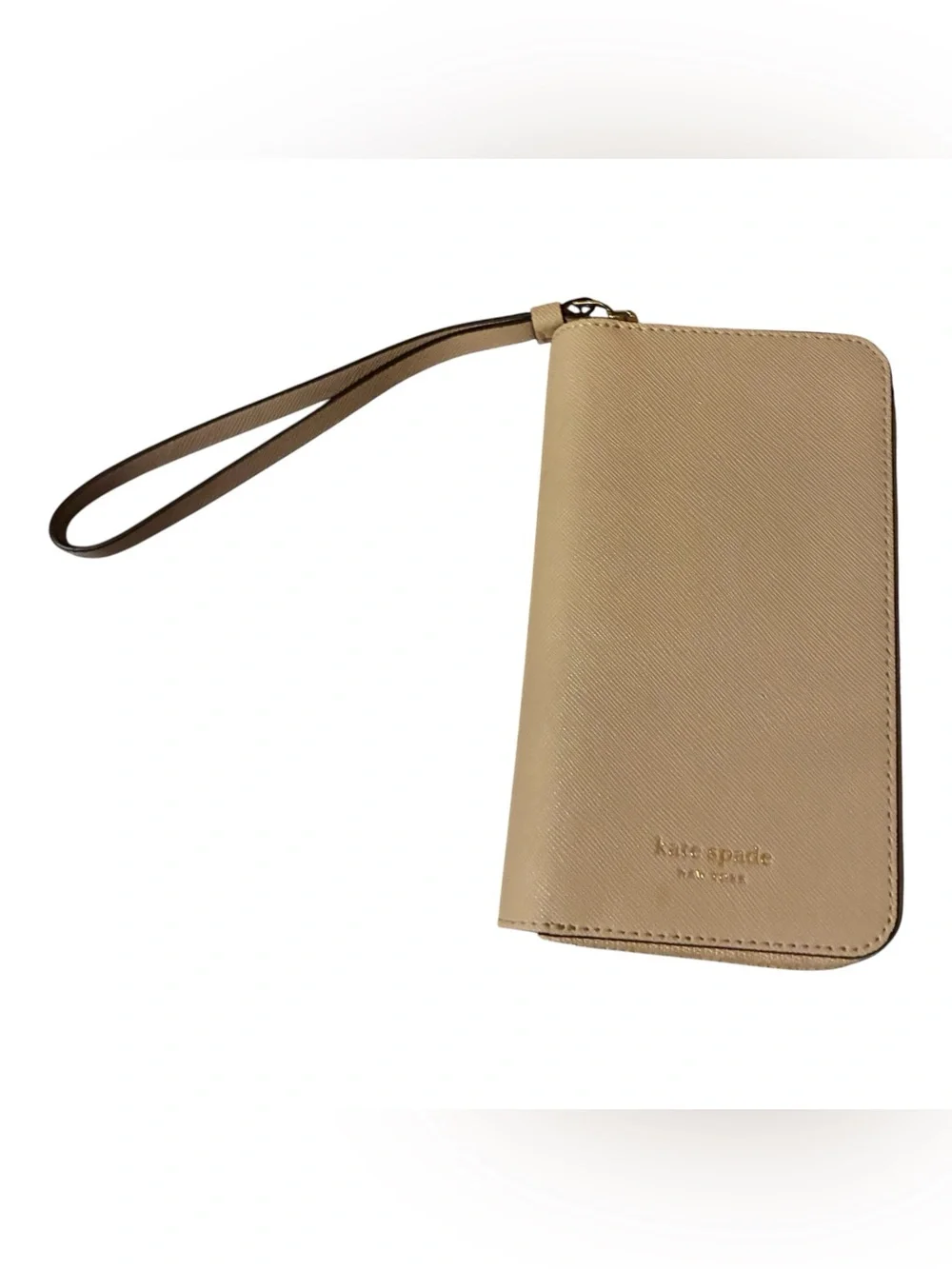 NWT KATE SPADE PINK (Warm Vellum) CAMERON LEATHER IPHONE XS CASE AND WRISTLET